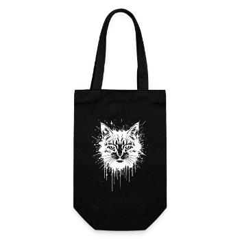 Tête de Chat Splash Tattoo Blanc - Sac à bouteille - noir - Devant