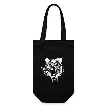 Tigre éclaboussé en blanc - Sac à bouteille - noir - Devant