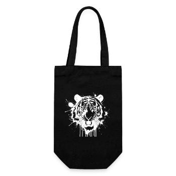 Tigre éclaboussé monochrome Blanc - Sac à bouteille - noir - Devant