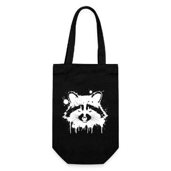 Waschbär Spritzweiß - Geschenkbeutel für Flaschen - Schwarz - Vorne