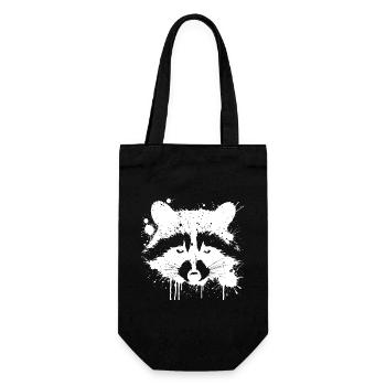Waschbär-Graffiti spritzt - Geschenkbeutel für Flaschen - Schwarz - Vorne