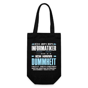 Informatiker Dummheit Reparieren - Geschenkbeutel für Flaschen - Schwarz - Vorne