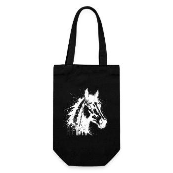 Tête de Cheval Paint Splash Blanc - Sac à bouteille - noir - Devant