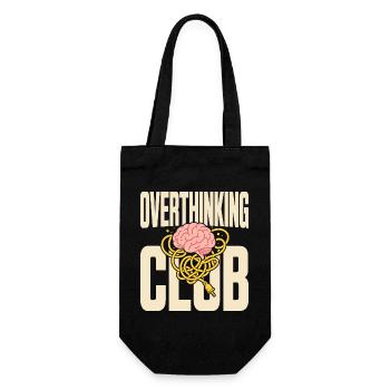 Overthinking Club mit Gedankenchaos - Geschenkbeutel für Flaschen - Schwarz - Vorne