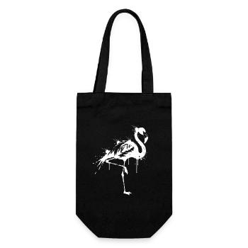 Flamingo Schwarz-Weiß-Spritzer - Geschenkbeutel für Flaschen - Schwarz - Vorne