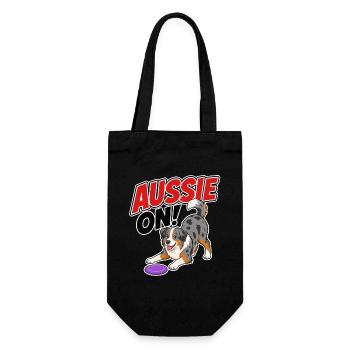 Aussie On! Playful Frisb Dog - Gift Bag for Bottles - black - Front