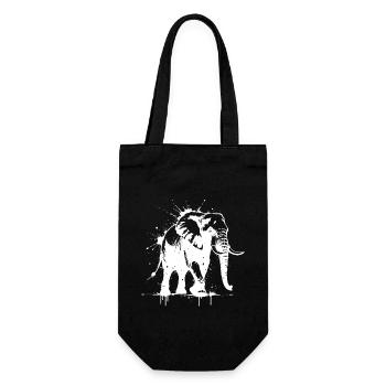 Éléphant Street Art Blanc - Sac à bouteille - noir - Devant