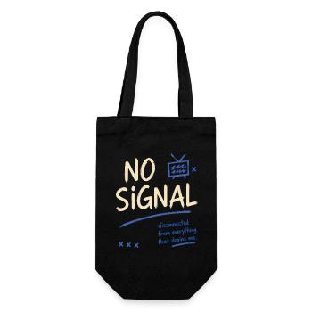 No Signal – Disconnected Vibes - Gift Bag for Bottles - black - Front
