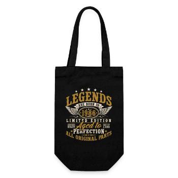 1986 Vintage Birthday Vintage Retro Gift - Gift Bag for Bottles - black - Front