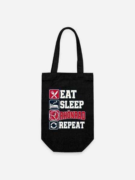 Eat Sleep Rhönrad Repeat - Geschenkbeutel für Flaschen - Schwarz