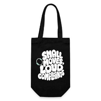Pilates – Small Moves, Loud Complaints - Geschenkbeutel für Flaschen - Schwarz - Vorne