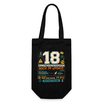 18 Geburtstag Volljährig Gaming Geschenk Humor - Geschenkbeutel für Flaschen - Schwarz - Vorne