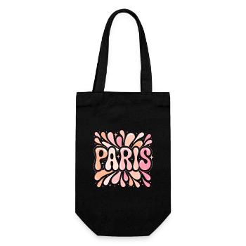 Paris Pastel Pop Art Mädchen Chic - Geschenkbeutel für Flaschen - Schwarz - Vorne