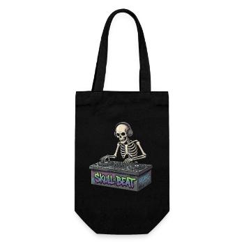 Skelettartiger DJ Skull Beat - Geschenkbeutel für Flaschen - Schwarz - Vorne