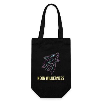 Wolf Neon Wilderness - Geschenkbeutel für Flaschen - Schwarz - Vorne