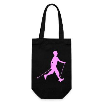 Randonneur avec marche nordique - Sac à bouteille - noir - Devant