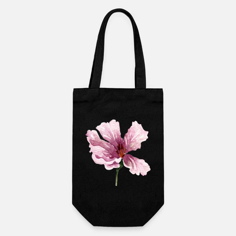 blume - Geschenkbeutel für Flaschen - Schwarz