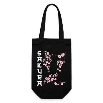Japanese Cherry Blossom Sakura - Gift Bag for Bottles - black - Front