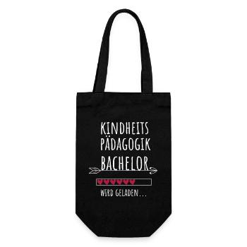 Kindheitspädagogik Bachelor Studium Geschenk - Geschenkbeutel für Flaschen - Schwarz - Vorne