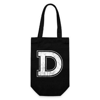 Buchstabe D - Geschenkbeutel für Flaschen - Schwarz - Vorne