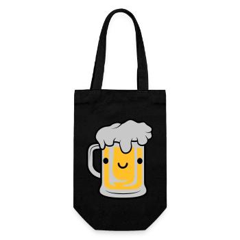 Visage de bière sucrée - Sac à bouteille - noir - Devant