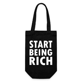 Start being rich - Geschenkbeutel für Flaschen - Schwarz - Vorne