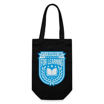 beautiful day for learning - Gift Bag for Bottles - black - Front