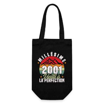 Millésime 2001, Cadeau D'anniversaire Vintage 2001 - Sac à bouteille - noir - Devant