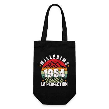Millésime 1954, Cadeau D'anniversaire Vintage 1954 - Sac à bouteille - noir - Devant