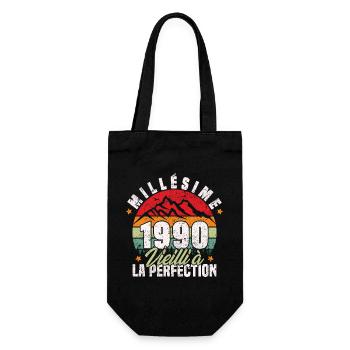 Millésime 1990, Cadeau D'anniversaire Vintage 1990 - Sac à bouteille - noir - Devant