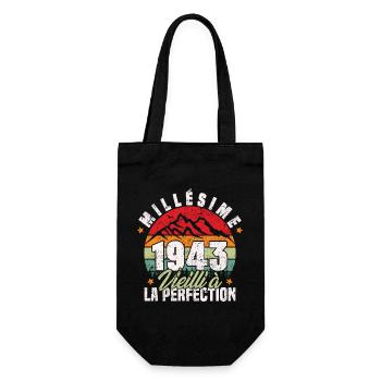 Millésime 1943, Cadeau D'anniversaire Vintage 1943 - Sac à bouteille - noir - Devant