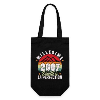 Millésime 2007, Cadeau D'anniversaire Vintage 2007 - Sac à bouteille - noir - Devant