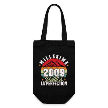 Millésime 2009, Cadeau D'anniversaire Vintage 2009 - Sac à bouteille - noir - Devant