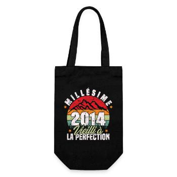 Millésime 2014, Cadeau D'anniversaire Vintage 2014 - Sac à bouteille - noir - Devant