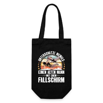 Fallschirmspringer Fallschirmspringen Fallschirm - Geschenkbeutel für Flaschen - Schwarz - Vorne