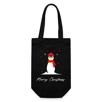 Pingouin Joyeux Noël - Sac à bouteille - noir - Devant