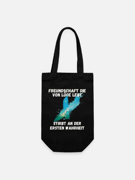 freundschaftsprüche Freundschaft die von Lüge lebt - Geschenkbeutel für Flaschen - Schwarz