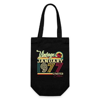 Born 1977 January 46th birthday Gift man - Gift Bag for Bottles - black - Front