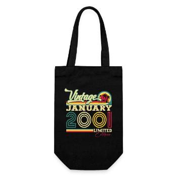 Year 2001 January 22nd birthday Gift man - Gift Bag for Bottles - black - Front