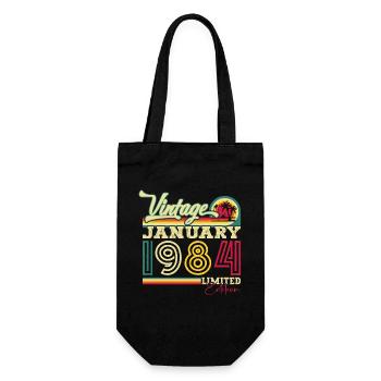 Born 1984 January 39th birthday Gift man - Gift Bag for Bottles - black - Front