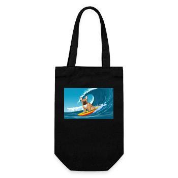 Bouledogue Français Propriétaire Beach Dog Surfing Planche de surf - Sac à bouteille - noir - Devant