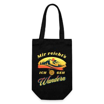 Mir reichts ich geh Wandern - Geschenkbeutel für Flaschen - Schwarz - Vorne