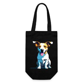 Jack Russel panting - Gift Bag for Bottles - black - Front