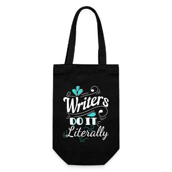 Home Economics Tom Writers Do It Literally - Gift Bag for Bottles - black - Front