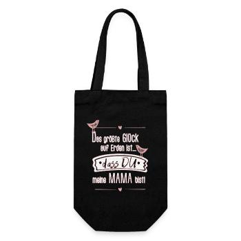 Muttertag Mama SabineVegan (Mit Struktur/Kontur) - Geschenkbeutel für Flaschen - Schwarz - Vorne