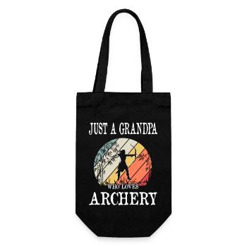 Just A Grandpa Who Loves Archery - Gift Bag for Bottles - black - Front