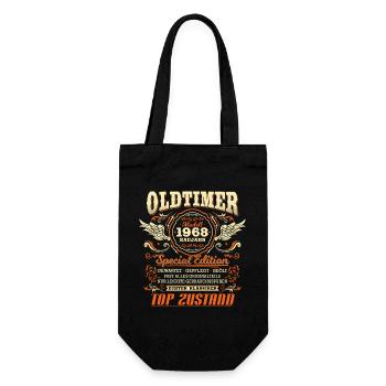 Oldtimer Baujahr 1968 Jahrgang Geburtstag Geschenk - Geschenkbeutel für Flaschen - Schwarz - Vorne