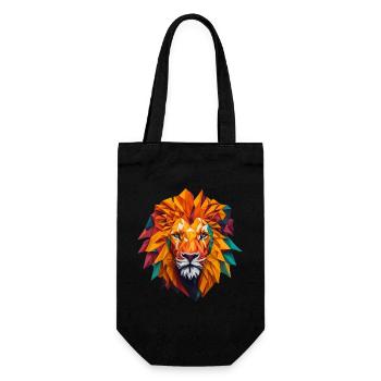 Tête de lion - Sac à bouteille - noir - Devant