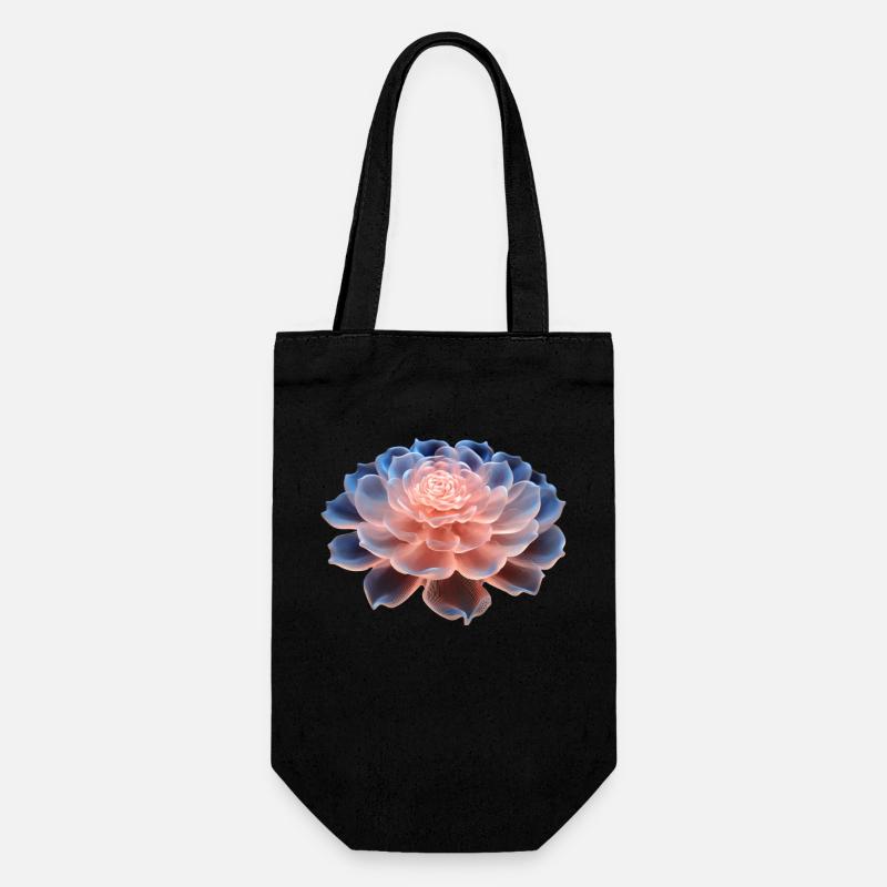 Fleur 3D - Sac à bouteille - noir