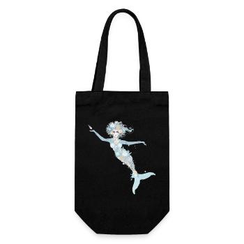 beautiful mermaid in cool pastel colors - Gift Bag for Bottles - black - Front